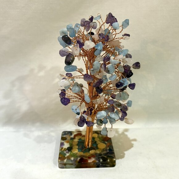 Chakra Crystal Tree of Life Feng Shui Bonsai Gemstone Tree on Acrylic Base - Picture 3 of 6